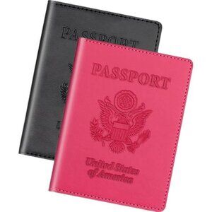 New Passport Holder 2Pcs, Passport Cover Wallet Case for Women Men Family